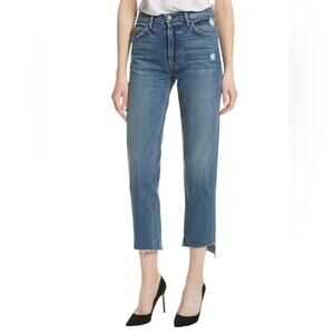 Grlfrnd Helena Crop Button Fly Jeans size 28 Raw Hem